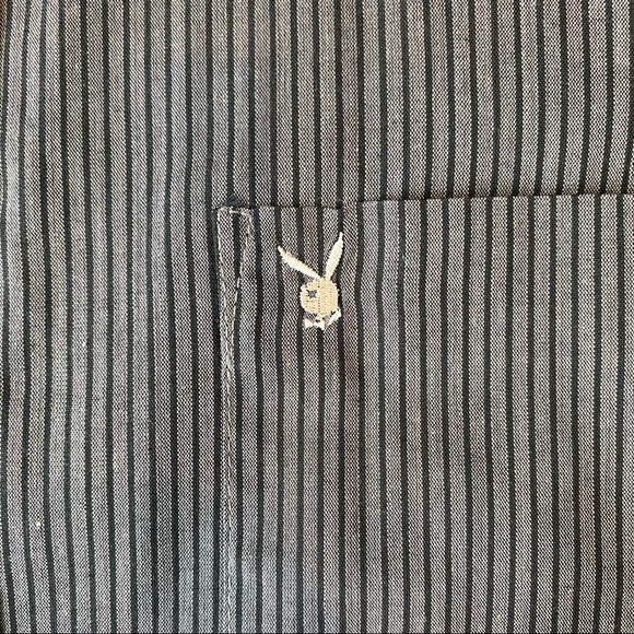 Playboy Pinstripe Button Down Dress Shirt Medium - Picture 3 of 7